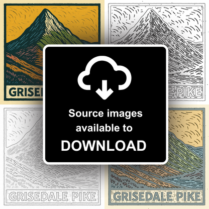 Mountains Linoprint-Style Art (c381)