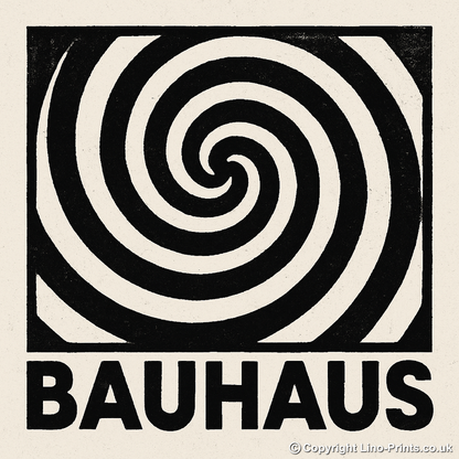 Bauhaus Design Linoprint-Style Art (c446)