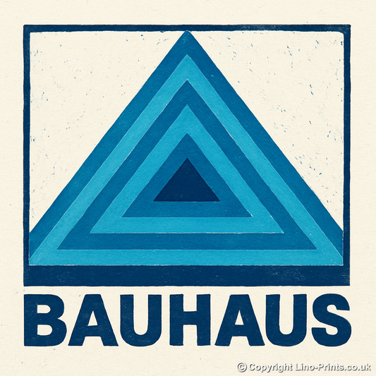 Bauhaus Design Linoprint-Style Art (c427)