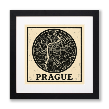 Maps Linoprint-Style Art (c26)