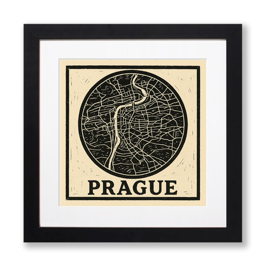 Maps Linoprint-Style Art (c26)