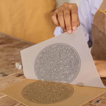 Maps Linoprint-Style Art (c18)