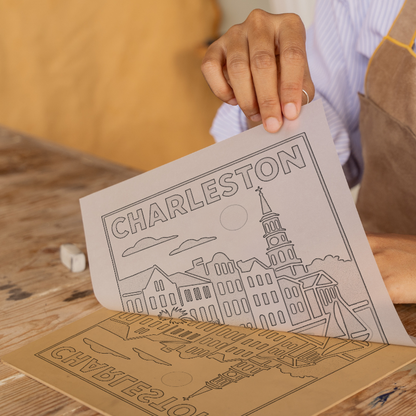 Cities Linoprint-Style Art (c215)