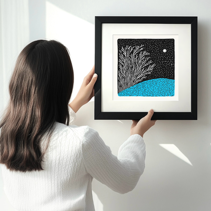 Fractal-inspired Linoprint-Style Art (538-1)