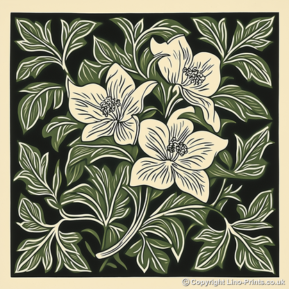 Trillium Linoprint-Style Art (1749-1)