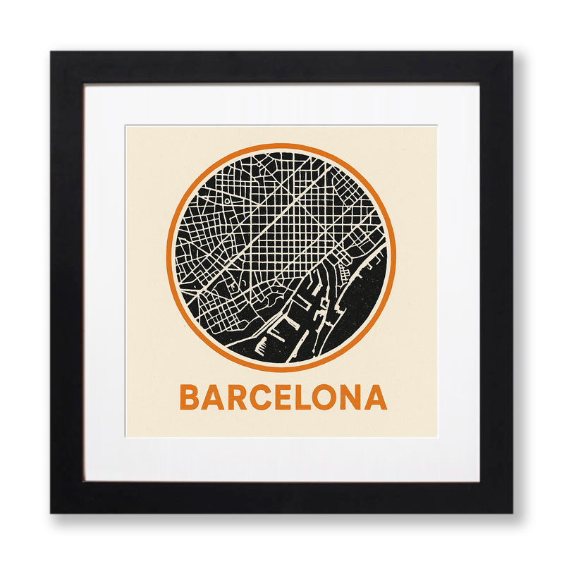 Maps Linoprint-Style Art (c37)