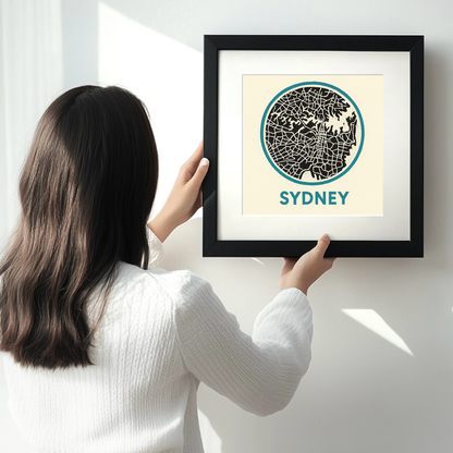 Maps Linoprint-Style Art (c45)