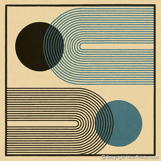Bauhaus Design Linoprint-Style Art (c424)