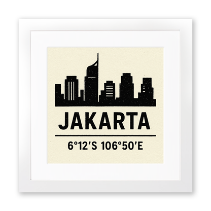 Place Coordinates Linoprint-Style Art (c276)