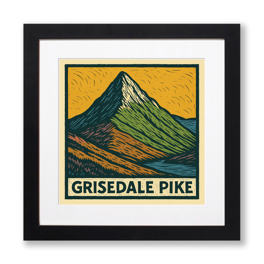 Mountains Linoprint-Style Art (c381)