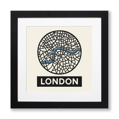 Maps Linoprint-Style Art (c14)