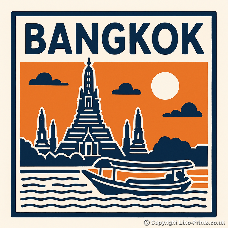 Cities Linoprint-Style Art (c239)