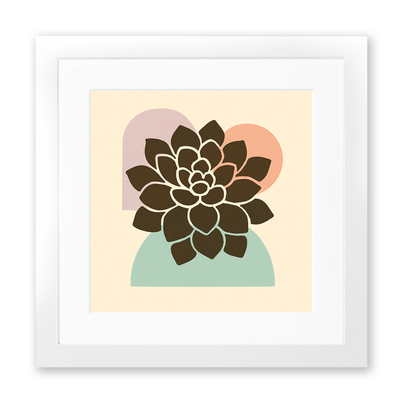 Flowers and Plants Linoprint-Style Art (c509)