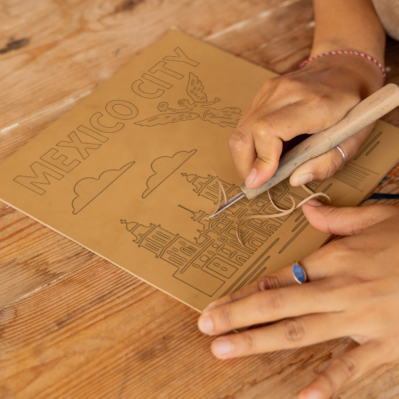 Cities Linoprint-Style Art (c146)