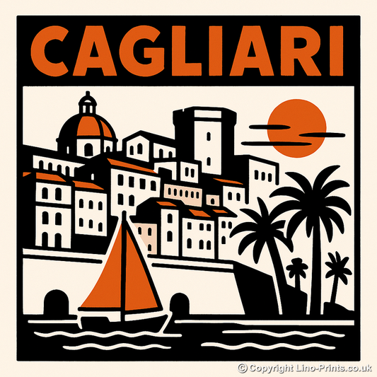 Cities Linoprint-Style Art (c222)