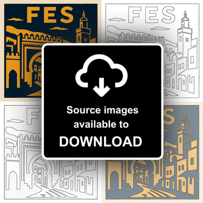 Cities Linoprint-Style Art (c197)