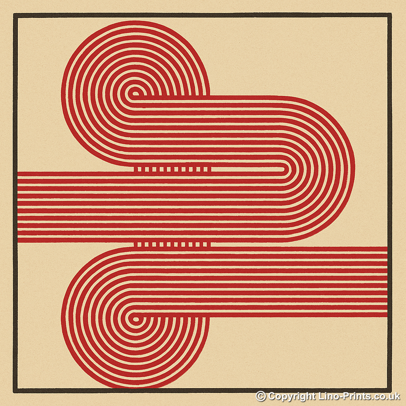 Bauhaus Design Linoprint-Style Art (c456)