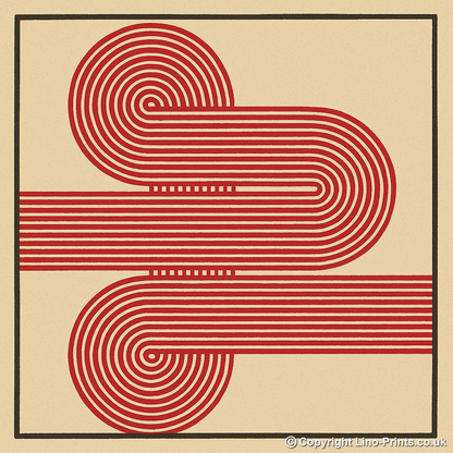 Bauhaus Design Linoprint-Style Art (c456)
