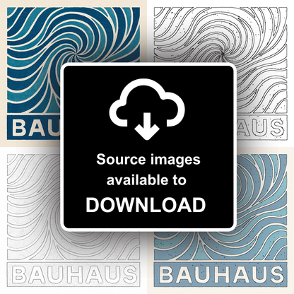 Bauhaus Design Linoprint-Style Art (c484)