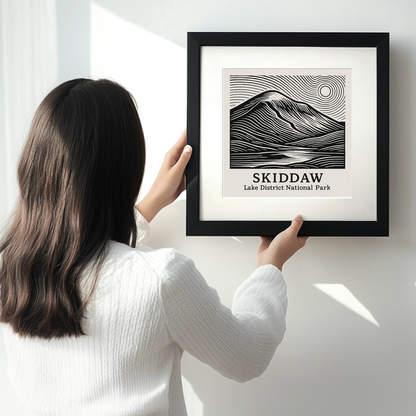 Mountains Linoprint-Style Art (c365)