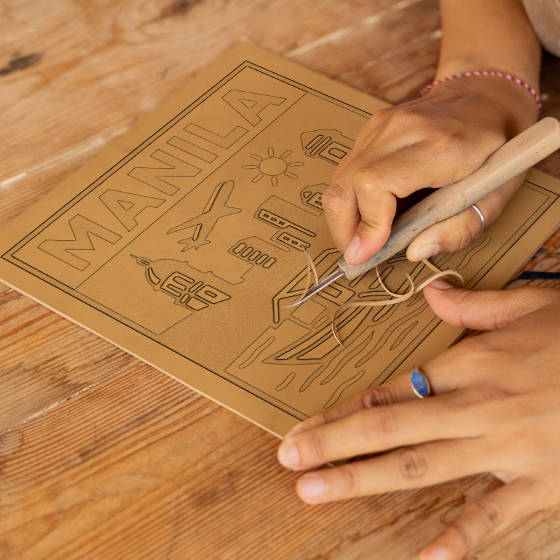 Cities Linoprint-Style Art (c153)