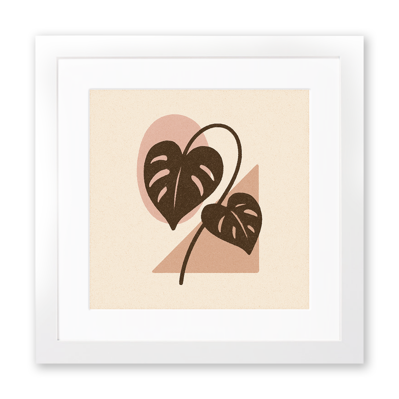 Flowers and Plants Linoprint-Style Art (c513)