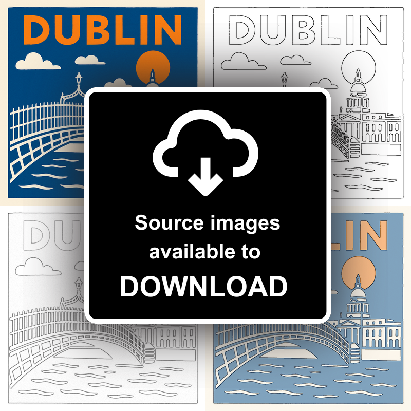 Cities Linoprint-Style Art (c202)