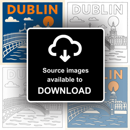 Cities Linoprint-Style Art (c202)