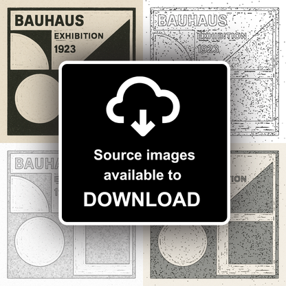 Bauhaus Design Linoprint-Style Art (c473)