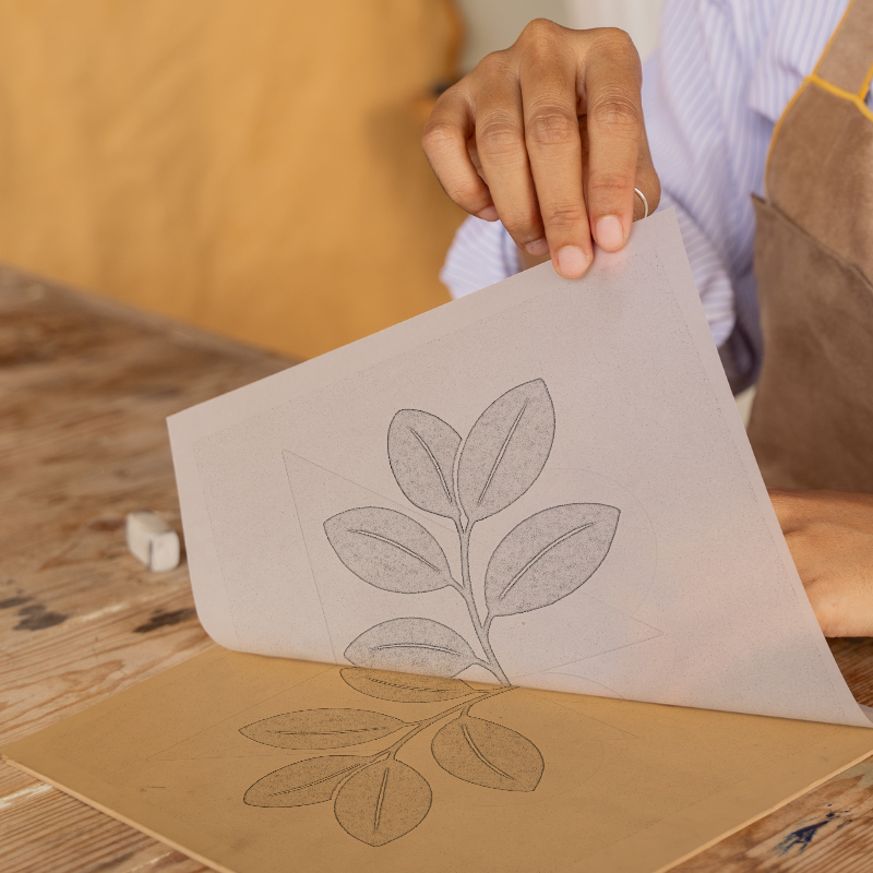 Flowers and Plants Linoprint-Style Art (c495)